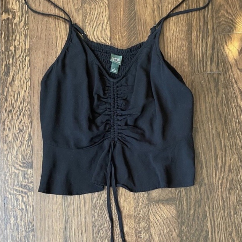 Wild Fable Black Ruched Tank Top